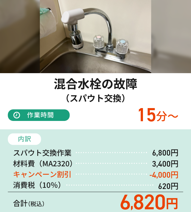 蛇口交換（スパウト交換）