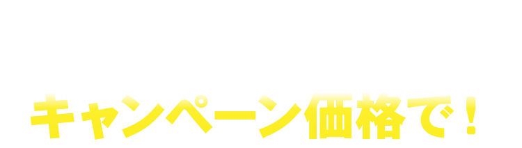 いまならキャンペーン価格で!